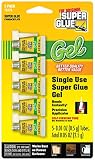 Super Glue 15176-12 Glue Gel Single Use Minis Tubes (5-Pack), 5g by Super Glue