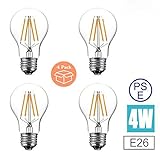 STGLEDLED 電球 4W E26 口金 調光対応 広配光タイプ 2700K エジソンランプ 装飾 シャンデリア用 アンティーク電球 クリアLED電球 クリアタイプ 【4個入り】