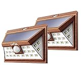 Litom ソーラーライト センサーライト 24LED 広角ライト 玄関入口/屋外照明/軒先/ガーデン/駐車場などに適用（2点セット） (木目調)