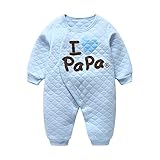 エルフ ベビー(Fairy Baby)ベビー服 ロンパース 前開き 長袖 秋冬防寒着 ブルー愛パパ 80cm (95)