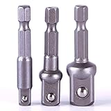 新しい便利な実用3 ピース/セット ソケット アダプタ セット六角シャンク に 1/4 "、 3/8" 、 1/2 "インパクト ドライバー ドリル ビット #69204