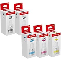 Amazon.co.jp: 【純正品4色5個セット】キヤノン インクボトル GI-36