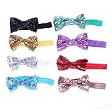 Domybest 8pcs ヘアバンド ヘアアクセサリ スパンコール 写真小道具 女の子 0-3歳 発表会 七五三 卒業式 結婚式 演奏会 入園式 花嫁介添人 パフォーマンス