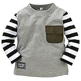 西松屋 [EFD] 袖ボーダー切り替えポケット付長袖Tシャツ 【80cm・90cm・95cm】　90