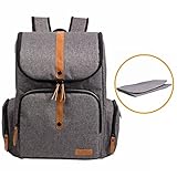 【ALLCAMP】マザーズバッグ リュック 大容量 3way オムツ替えマット ファッション 保温 バックパック (グレー)