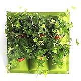 Liebeye 植木鉢 植え袋 セット 9ポケット 布鉢 セット 壁掛け 布製 フラットボトム プランターポケット付き 垂直 ウォールプランターバッグ ステレオス コープ フラワーポット 壁飾り　0.