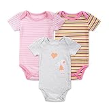 Ochine 夏 幼児 カバーオール 新生児から ロンパース 赤ちゃん 綿100% 半袖 Baby ボディースーツ 3枚セット ベビー服 0～12月設定