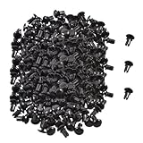 uxcell　プッシュリベット　ブラック　ナイロン素材　3.5-4.5mm　R4060　300個入り