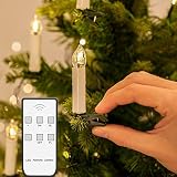 Set of 10 Led Candle Light Flameless Flickering LED Candles Lights with Clips and Wireless Remote Co