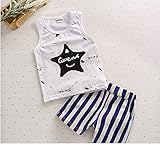 ツバメ--屋　ベビー服 ベビー 赤ちゃん 男の子 女の子 Ｔシャツ 短パンツ シャツ セット 夏 可愛い 涼しい コットン 綿 (90, ホワイト)