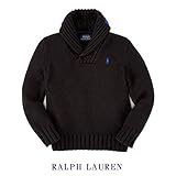 ラルフローレン セーター 長袖 ウール コットン ニット 男の子 子供服 7(歳),ブラック [並行輸入品]