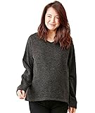 Angeliebe エンジェリーベ マタニティ 授乳口付き Ｖネック 裏起毛 フレアー トップス 産前 産後用 授乳服 授乳口付き服 妊婦服 フリー 杢 チャコール 21720 21720100