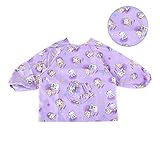 幼児 赤ちゃん ベビー 子供服 お食事用 スモック 幼稚園キッズ 絵画用エプロン うわっぱり 防水 防汚 快適 柔らかい 綿製 2PCS 1－3歳（紫）