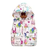 jojobaby Little Girls ' Cartoon Scrawlプリントフード付きベストジッパーアウター