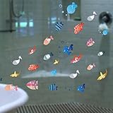 bibitime漫画魚壁デカール保育園子供の部屋のインテリアステッカーバスルームアートステッカー子供寝室リビングルームビニール壁画 DIY 2256