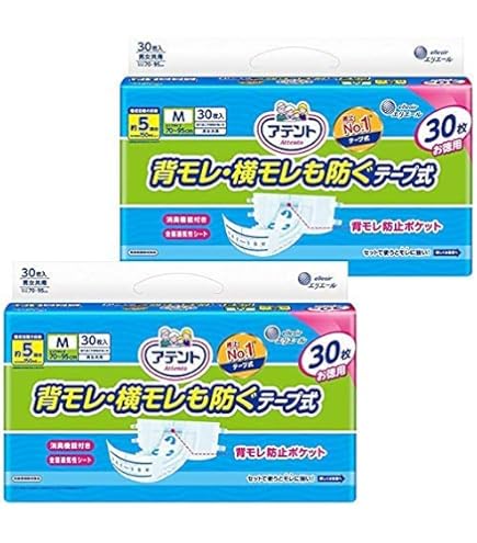 Amazon | アテント テープ式 Mサイズ 消臭効果付き 背モレ・横モレも