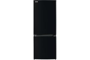 Toshiba GR-W15BZ1(K) Double Door Refrigerator, 18.9 in. (47.9 cm) Wide, 5.4 cu ft (153 L), Semi-Matte Black, Automatic Defrost, Right-Hand Opening, Suitable for 1 Person, Space Saving, Heat-Resistant