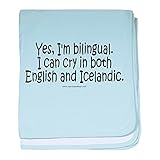 CafePress – Bilingual Icelandic幼児毛布 – スーパーソフトベビー毛布、新生児おくるみ 標準 ブルー 047319297925CD2