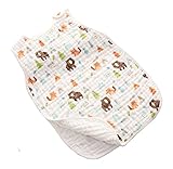 Petit Bella スリーパー 6重ガーゼ 赤ちゃん キッズ ベビー 夏 子供用 Muslin 100％綿 オーガニックコットン ボタン開閉式 プレゼント 出産祝い (S, クモ柄)