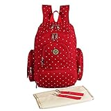 Abonnylv Diaper Bag Backpack with Insulated Pockets , Changing Pad and Stroller Strap (Red Dot) by A