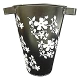 TOSCOM ZACZOO 花柄プランター入れ 縦型 黒地 S 71-0037-99