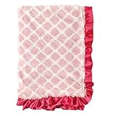 Hudson Baby Fur Blanket with Satin Ruffle, Pink Lattice by Hudson Baby [並行輸入品]