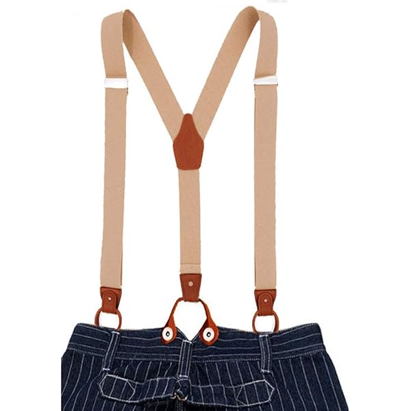 Amazon | サスペンダー ボタン式 ヴィンテージ スタイル ズボン吊り