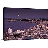 Gavriel Jecanプレミアムシックラップキャンバス壁アート印刷題名キューバ、Moon Over Old Havana 48" x 32" 2077759_24_48x32_none