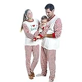 Ochine 親子服 ルームウェア 家族揃い パジャマ トップス＋ロングパンツ 二点セット 子供服 赤ちゃん ロンパース カバーオール クリスマス I LOVE SANTA 綿97％ パパとママと子供