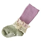 (靴下屋)kutsushitaya ベビーもこもこレース付ハイソックス　9〜12cm ライラック