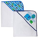 Happy Chic by Jonathan Adler Applique, Print Interlock and Woven Terry Hooded Towel, Blue Elephant, 