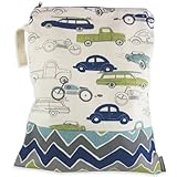 Logan + Lenora Waterproof Wet Bag 'ZOOM' Cars Medium by Logan + Lenora [並行輸入品]