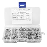 SODIAL 800個　ステンレススチールセルフタッピング　ネジアソートメントキットロックナット　木ネジネイルスクリューセット M2