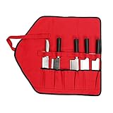 キャンバスChef 's Roll Upナイフバッグwith 6スロット多目的ポータブルEssentialツールバッグハンドメイドand SewnナイフRollストレージfor Culinary学生ま