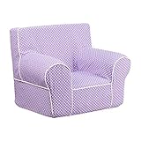 Offex OF-DG-CH-KID-DOT-PUR-GG Dot Kids Chair with White Piping, Small, Lavender [並行輸入品]