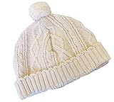 オーガニック縄編みニットベビー帽子　（ナチュラル）