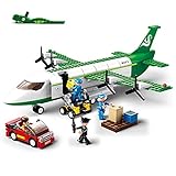 ENHANA 組み立てブロック 都市 飛行機 ステーションおもちゃ 6~12歳の男の子向け 都市空港組み立てキット 子供のおもちゃ STEM 学習 組み立てブロック ヘリコプター 誕生日プレゼント 6~12歳の子供向け (383ピース)