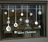 Christmas Snowflake Decals Hanging Balls Wall Sticker DIY Christmas Wall Decorative Retail Store/Cof