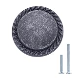 AmazonBasics Round Braided Cabinet Knob, 1.25" Diameter, Antique Silver, 25 Pack
