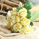 造花 インテリア造花 花束 枯れない花 バラ花束 薔薇造花 11本 上質なチューリップ シルク製 本物そっくり アートフラワー 造花 飾り物 小物 リビング 玄関 ダイニング プレゼント ギフト ロー