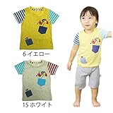 【SiShuNon/シシュノン】カニサン袖 ボーダー Tシャツカニ ボーダー 半袖Tシャツ 80 15 ホワイト