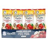 Gerber Graduates Puffs Cereal Snack 4P Strawberry-Apple 赤ちゃんのおやつ 168g [並行輸入品]