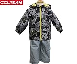 345-7320 ベビー・キッズスキーウエア　男の子 上下セット 80cm / BLACK