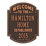 Personalized Welcome to Our Houseカスタムインドア/アウトドアアルミニウム壁プラーク – オイルブロンズ