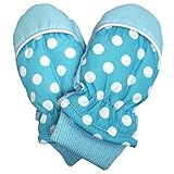 手袋 ベビー 女の子 ミトン 防寒 手袋 スノーグローブ 雪遊び 防寒手袋 水玉 サックス TSS(1-2才)