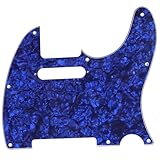 Musiclily 8穴 TL テレキャスターピックガードFender USA/メキシコスタンダードTeleエレキギター用、ブルーパール4P