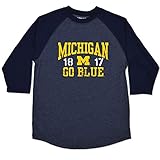 Michigan Wolverines Youth NCAAホーム実行ラグランTシャツ – ネイビー、 Youth Medium ブルー