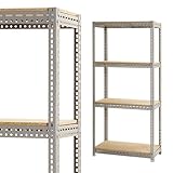 ボード棚 幅120×奥行45×高さ210cm 4段 グレー 300㎏/段