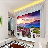 Sproud 大規模なカスタムの壁紙ヨーロッパのバルコニーが付いた山の景色の 3D テレビの背景の壁 Papel De Parede Quarto Para 300 Cmx 210 Cm