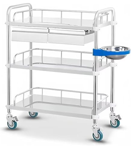 Amazon.co.jp: 医療用ワゴン 60×86×40cm ステンレス トロリー
